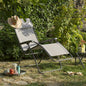 27" Ivory Steel Outdoor Zero Gravity Chair with Ivory Cushion
