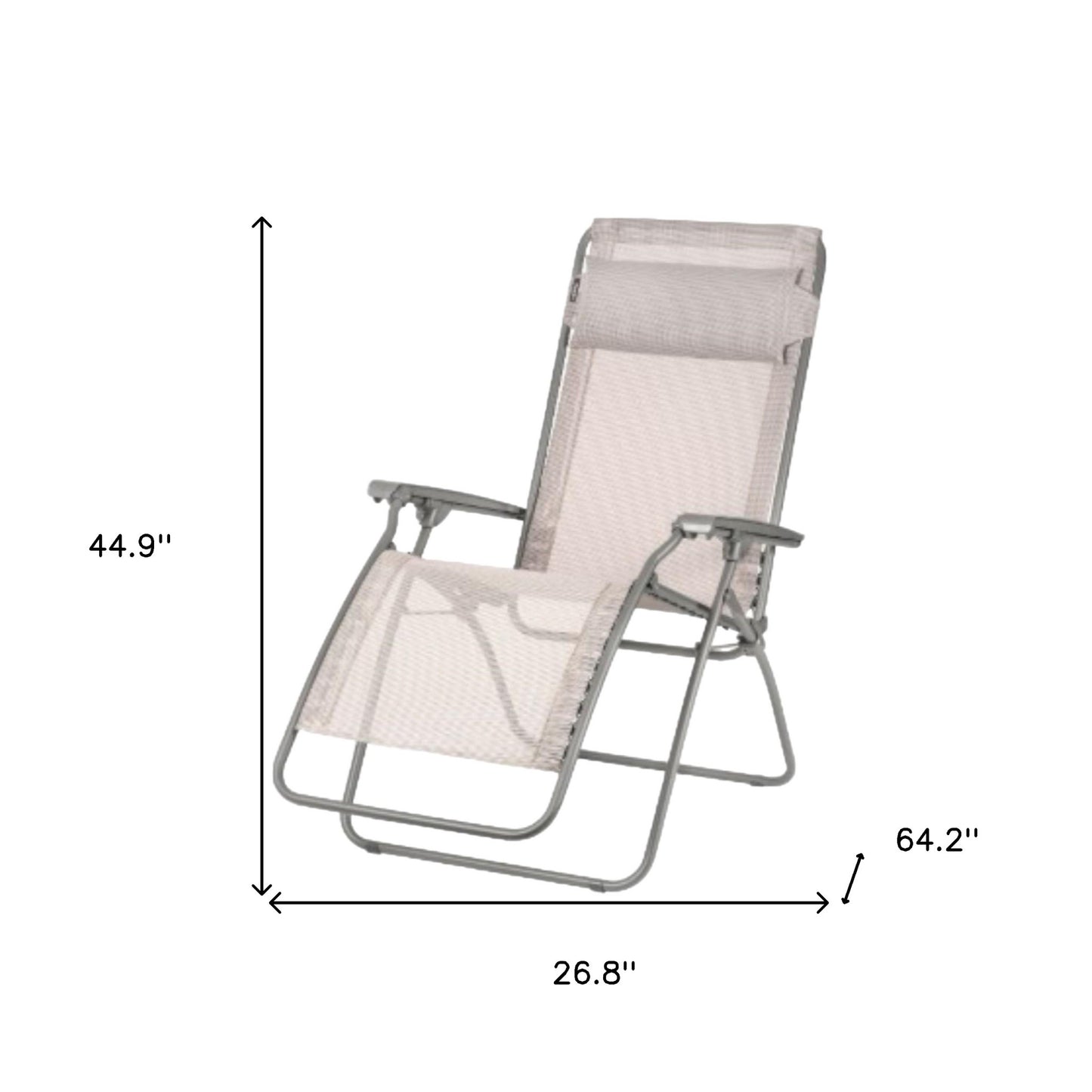 27" Ivory Steel Outdoor Zero Gravity Chair with Ivory Cushion