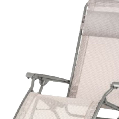 27" Ivory Steel Outdoor Zero Gravity Chair with Ivory Cushion