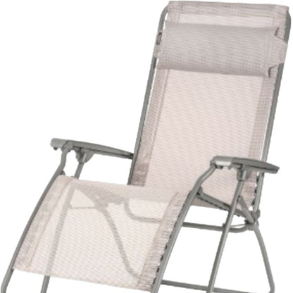 27" Ivory Steel Outdoor Zero Gravity Chair with Ivory Cushion