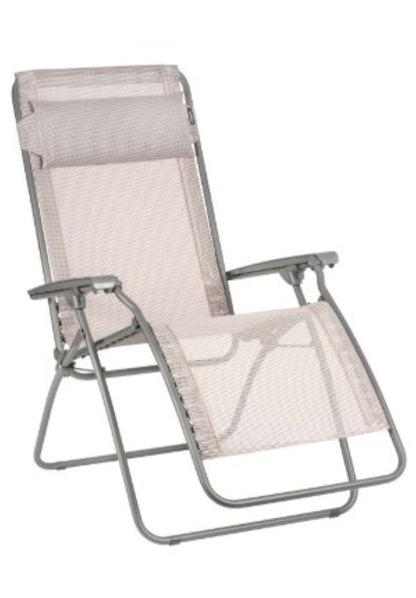 27" Ivory Steel Outdoor Zero Gravity Chair with Ivory Cushion