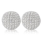 Set of Two Clear Faux Crystal and Silver Decorative Orb Tabletop Sculptures