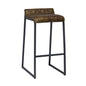 27 " Brown And Black Iron Backless Counter Height Bar Chair