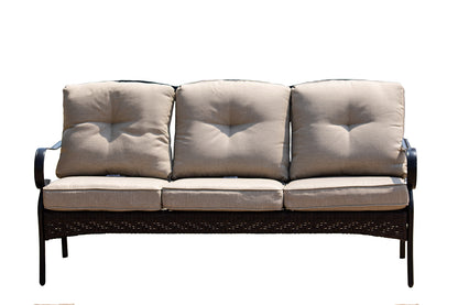 69" Beige Polyester Blend Settee With Black Legs