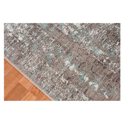 4' X 6' Ivory and Gray Abstract Power Loom Area Rug