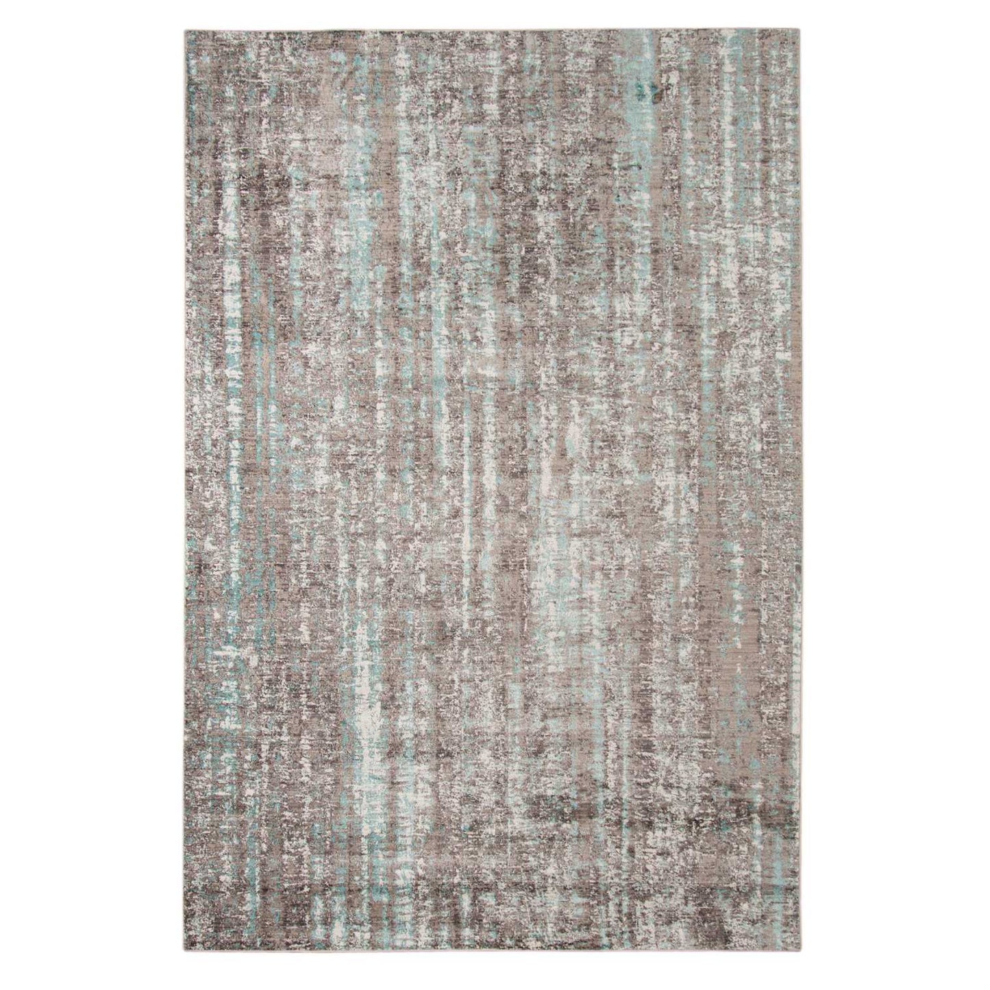 4' X 6' Ivory and Gray Abstract Power Loom Area Rug