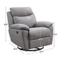 35" Light Gray Fabric Power Recliner With USB