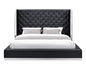 60 X 91 X 91 Black Faux Leather Bed King