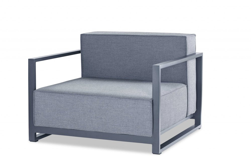 39" Gray Fabric Arm Chair