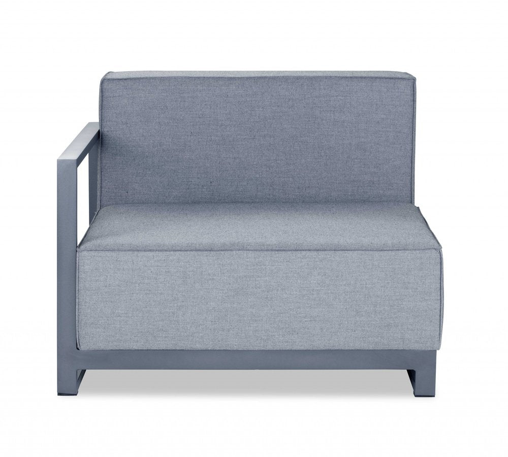 37" Gray Linen Arm Chair