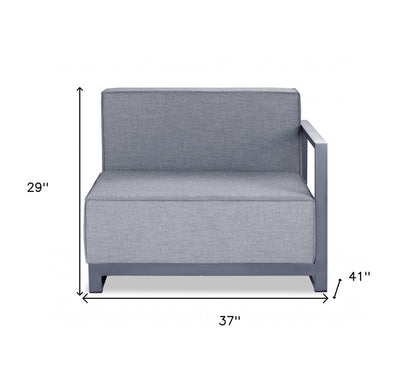 37" Gray Linen Arm Chair