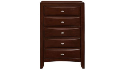 32" Espresso Wood Five Drawer Dresser