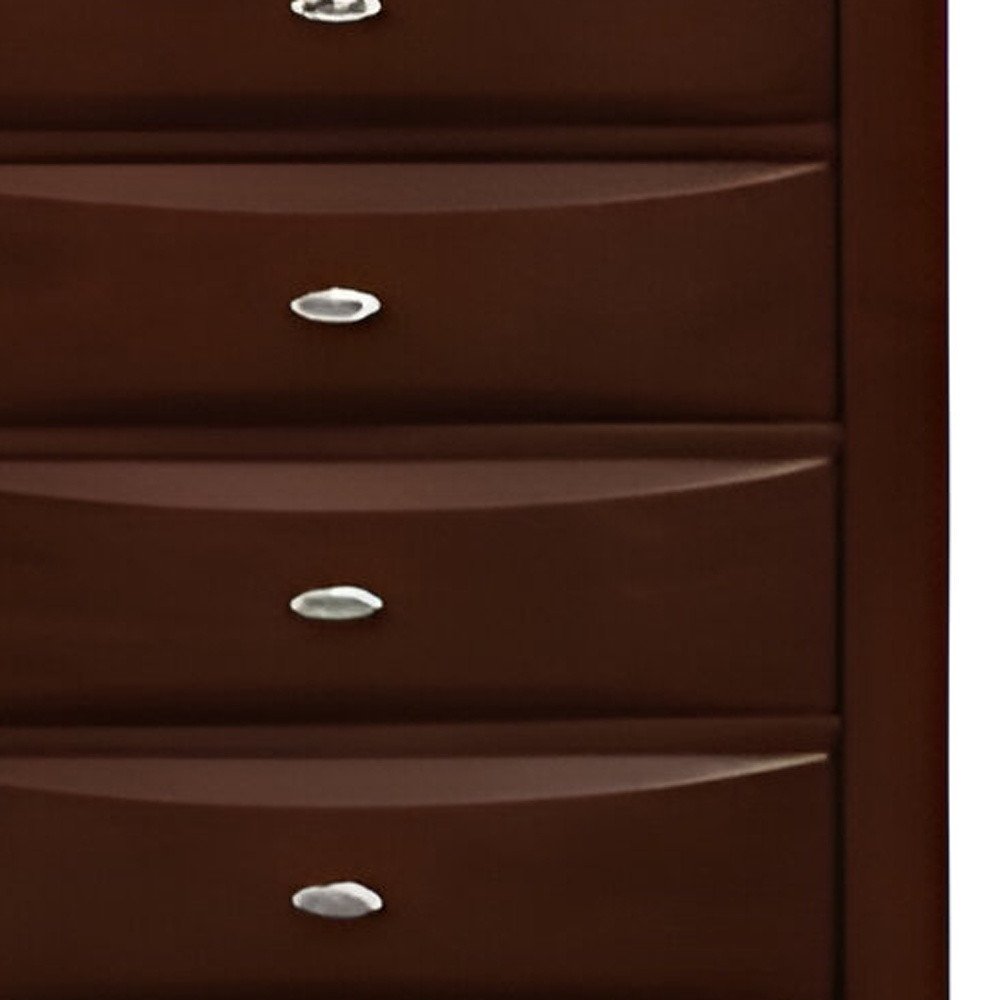 32" Espresso Wood Five Drawer Dresser