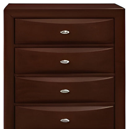 32" Espresso Wood Five Drawer Dresser