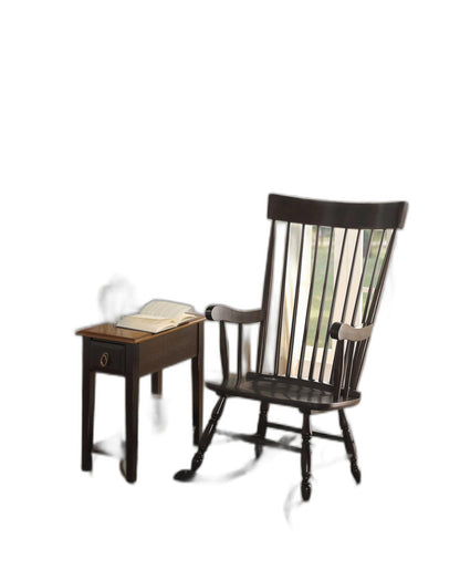 33" X 25" X 45" Black Wood Rocking Chair