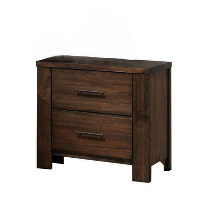 25" Brown Two Drawers Nightstand