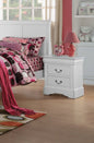 24" White Wood Two Drawer Nightstand