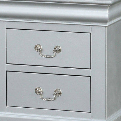 24" White Wood Two Drawer Nightstand