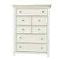 36" White Solid Wood Seven Drawer Dresser