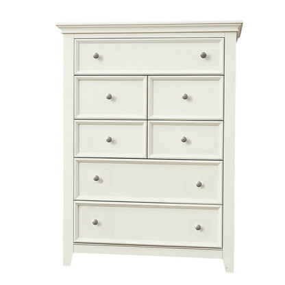 36" White Solid Wood Seven Drawer Dresser