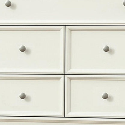 36" White Solid Wood Seven Drawer Dresser