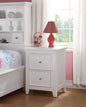 27" White Two Drawers Nightstand