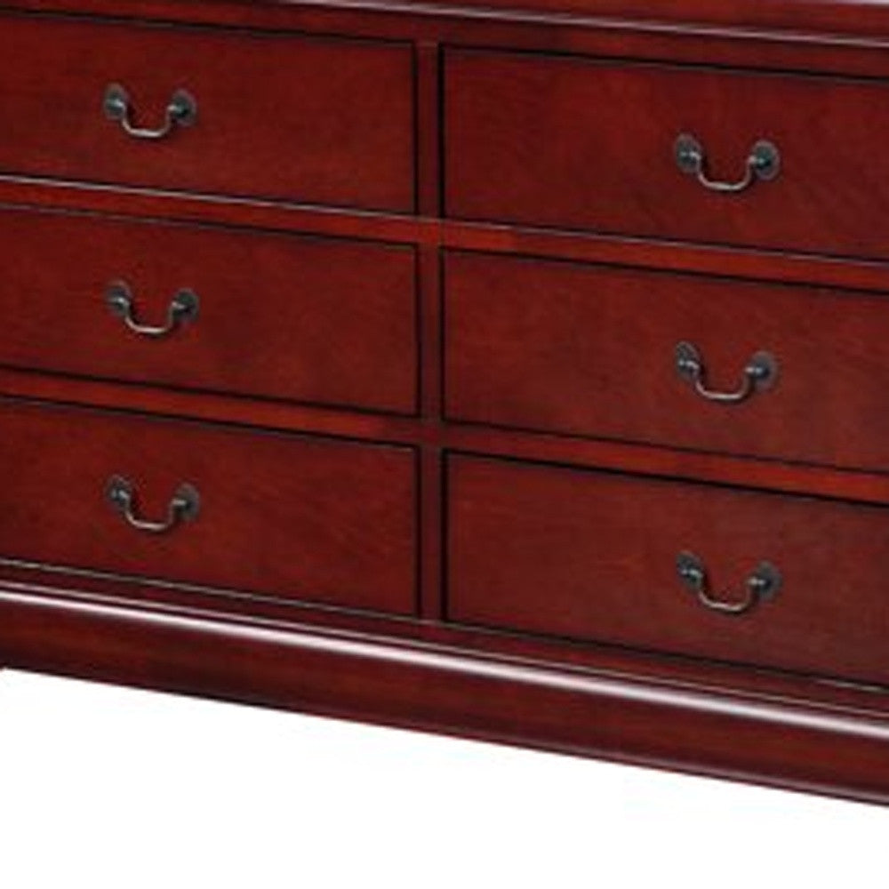 57" Brown Solid Wood Double Dresser