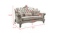 69" Ivory Chesterfield Loveseat and Toss Pillows