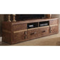 80" Brown Leather Enclosed and Open Storage TV Stand