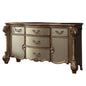38" Bone Carved Scrollwork Solid Wood Two Door Five Drawer Combo Dresser
