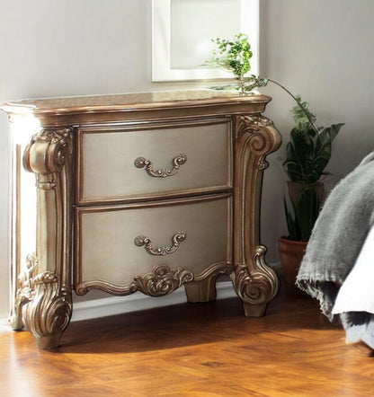 30" Bone Two Drawers Nightstand