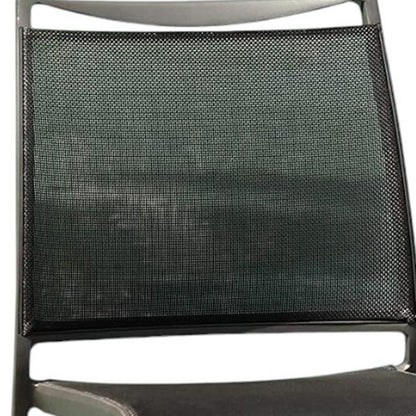Set of Four Gray Aluminum Dining Side Chairs