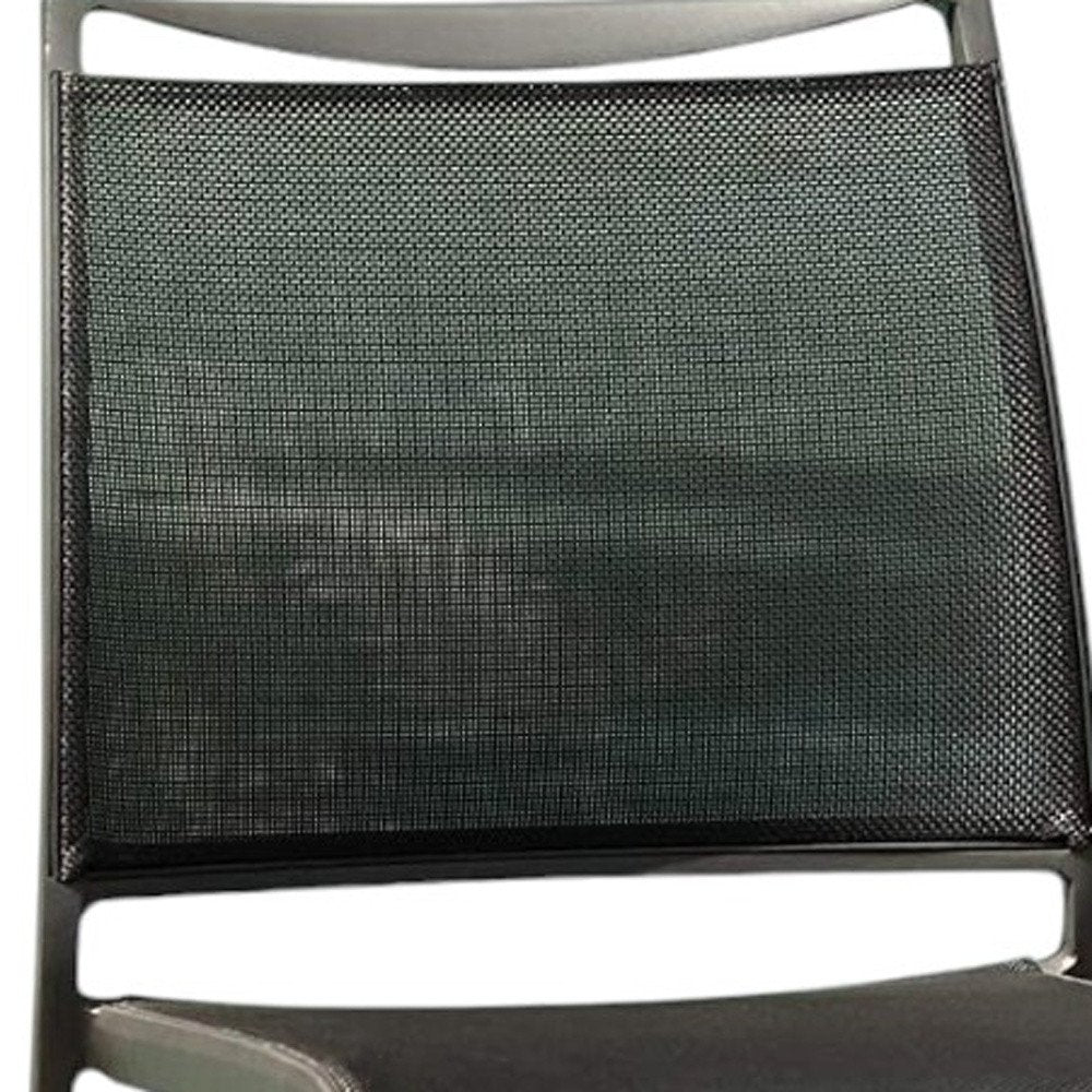 Set of Four Gray Aluminum Dining Side Chairs