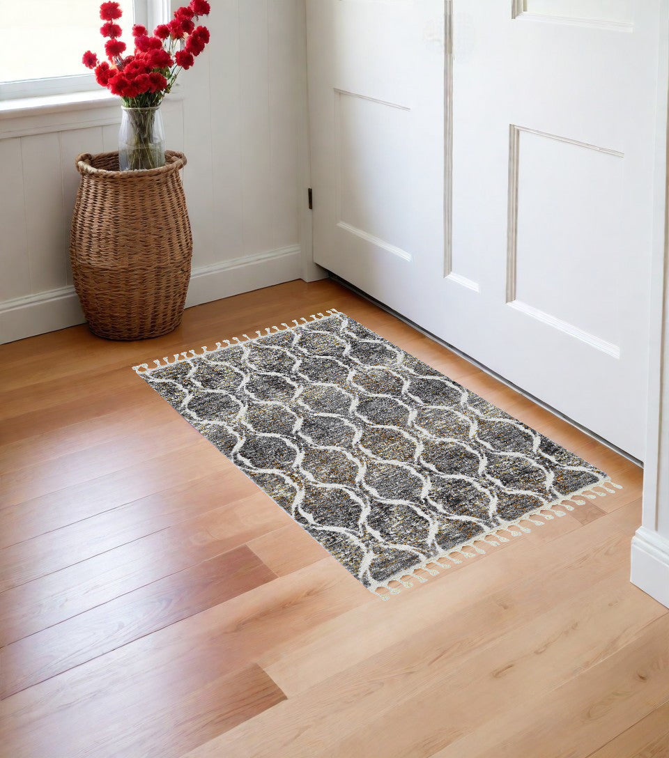 3' X 5' Gray Washable Area Rug