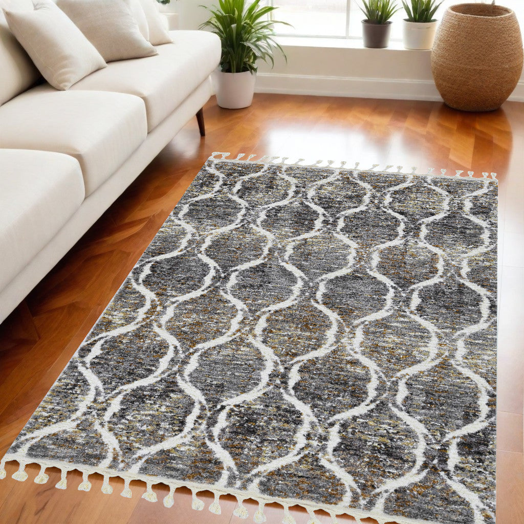 3' X 5' Gray Washable Area Rug