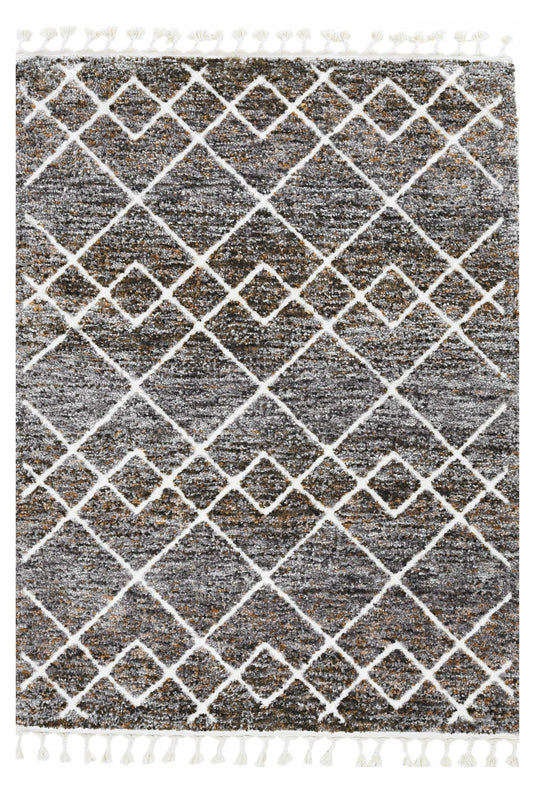 3' X 5' Brown Geometric Area Rug