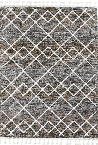 3' X 5' Brown Geometric Area Rug