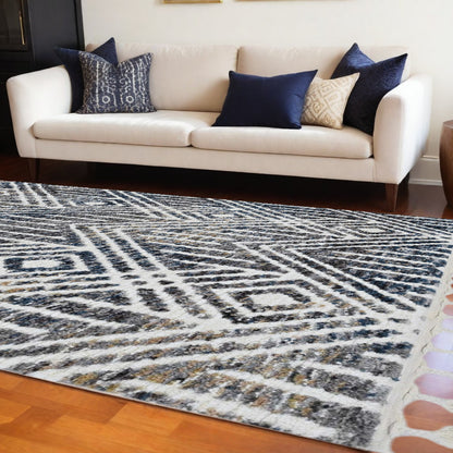 3' X 5' Gray and Ivory Area Rug