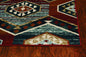 3' X 5' Red And Blue Geometric Area Rug