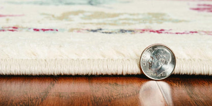 9' X 12' Ivory Red And Gray Southwestern Area Rug