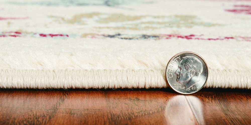 5' X 8' Ivory Blue And Red Southwestern Area Rug