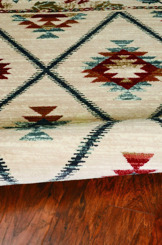 8' X 10' Ivory Southwestern Indoor Outdoor Area Rug