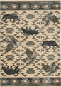 3' X 5' Ivory And Gray Woodland Lodge Area Rug