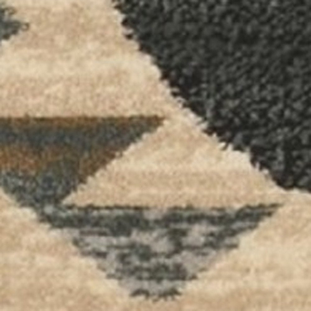5' X 8' Ivory And Blue Woodland Lodge Area Rug