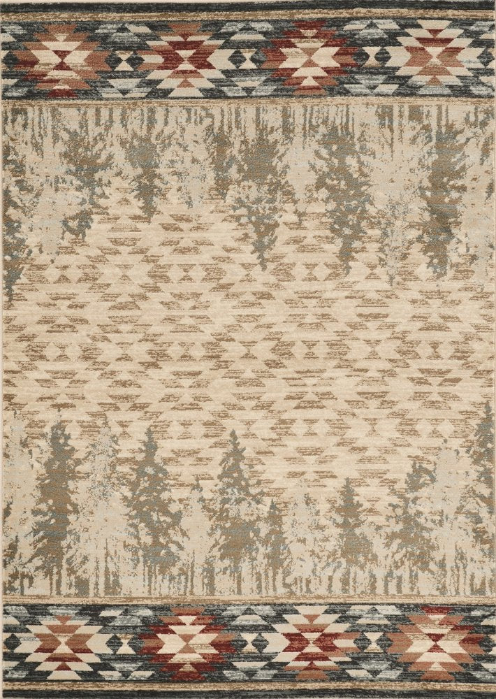 9' X 12' Beige Gray And Rust Southwestern Area Rug