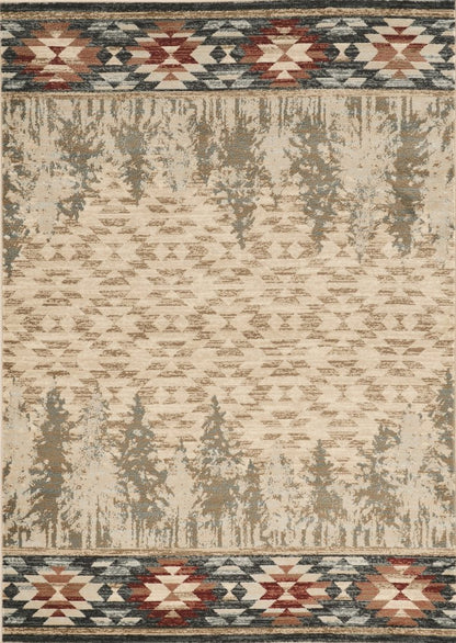 9' X 12' Beige Gray And Rust Southwestern Area Rug