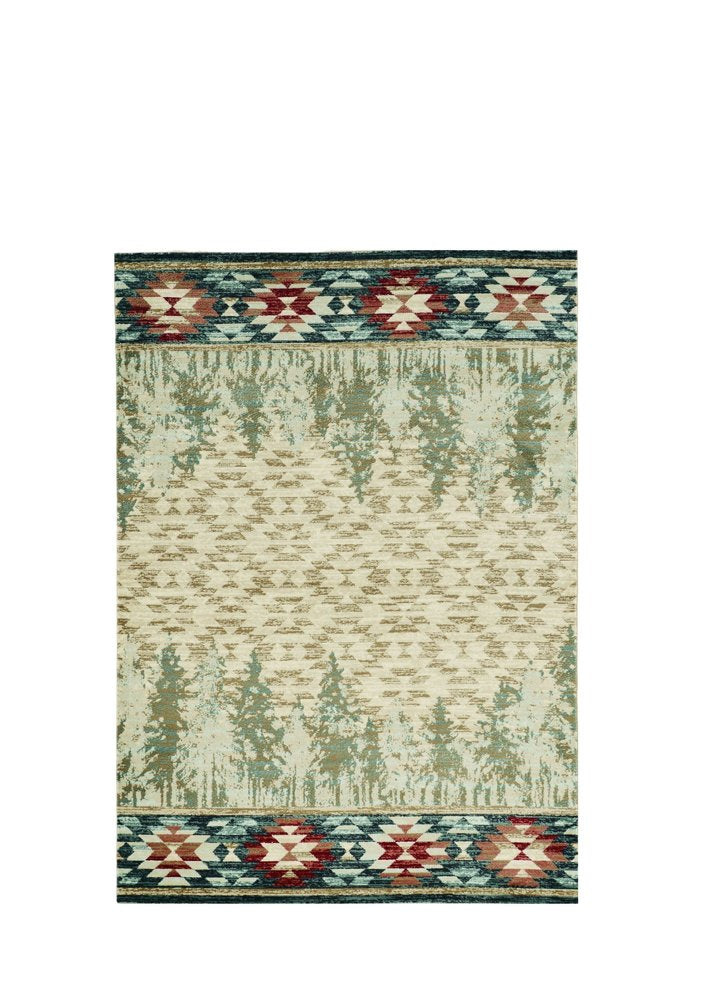 3' X 5' Beige Gray And Rust Southwestern Area Rug