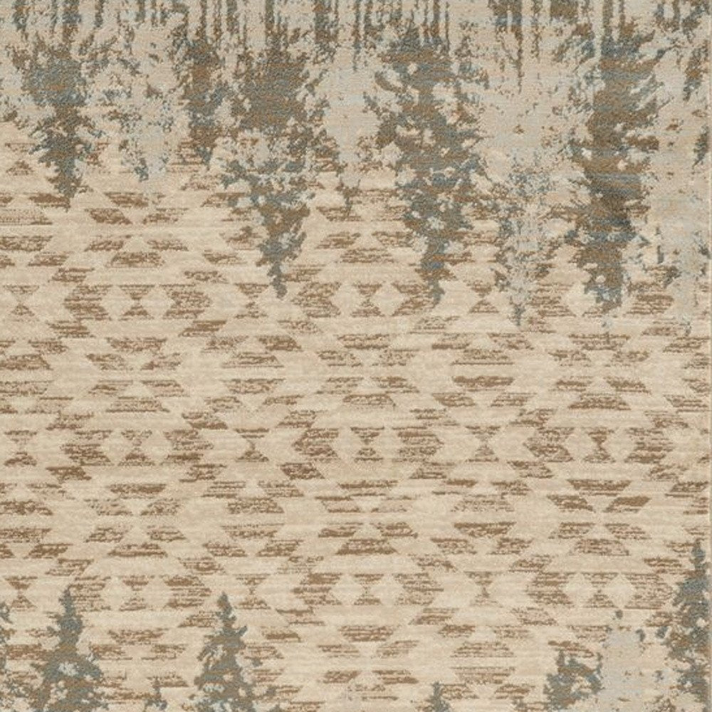 8' X 10' Ivory Southwestern Indoor Outdoor Area Rug