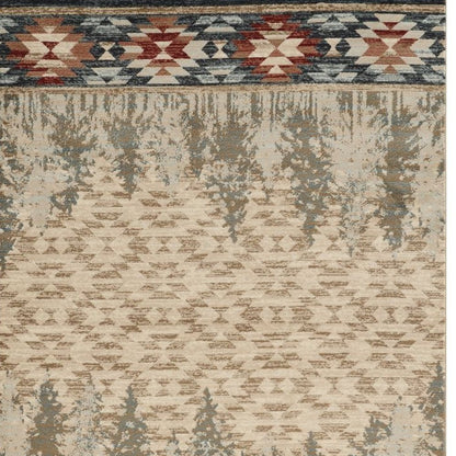 8' X 10' Ivory Southwestern Indoor Outdoor Area Rug