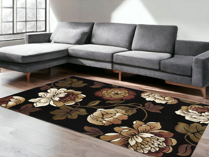 1' X 2' Black Polypropylene Area Rug